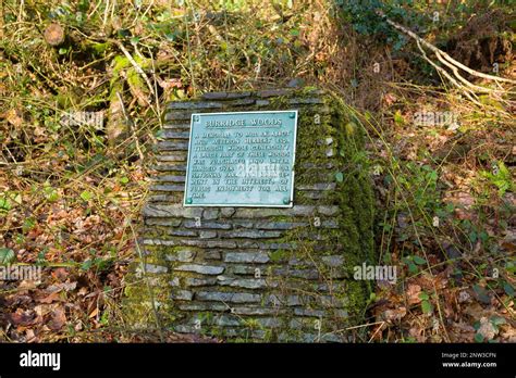 Burridge Woods memorial near Dulverton in the Exmoor National Park ...