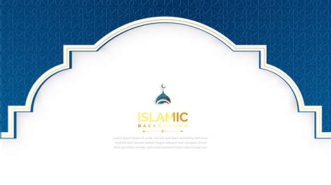 Islamic banner with white and blue background and islamic pattern ...