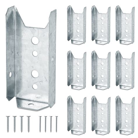 Buy LukLoy Fence Bracket Repair Kit 10 Pack Galvanized 2x4 Brackets for Wood Rail Includes 70pcs ...