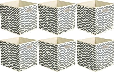 AmazonBasics Collapsible Fabric Storage Cubes with Oval Grommets - 6 ...