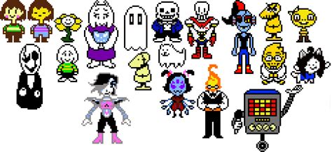 Most of the UnderTale characters | Pixel Art Maker