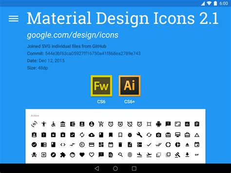 Google Material Design Icons 2.1 (AI, FW.PNG) on Behance