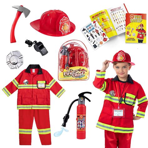 Born Toys Firefighter Costume For Kids Fireman Toys For Kids Ages 3-7 ...