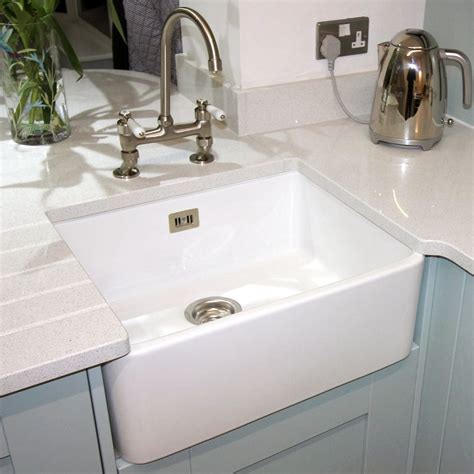 Astini Belfast 600 1.0 Bowl White Ceramic Butler Kitchen Sink & Chrome Waste | Ceramic kitchen ...