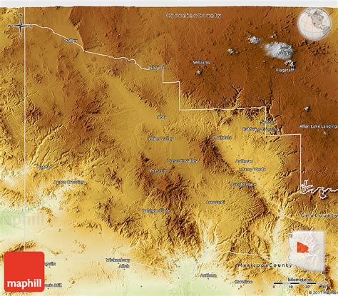 Physical 3D Map of Yavapai County