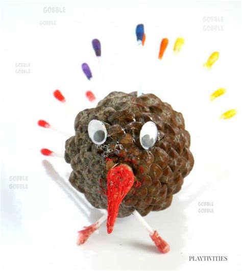 Easy Pinecone Turkey Craft - Playtivities