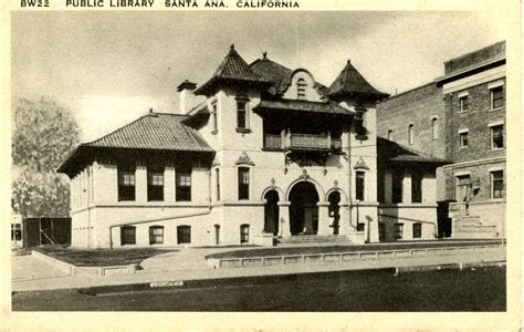 Library Postcards: 1950 Public Library, Santa Ana, California