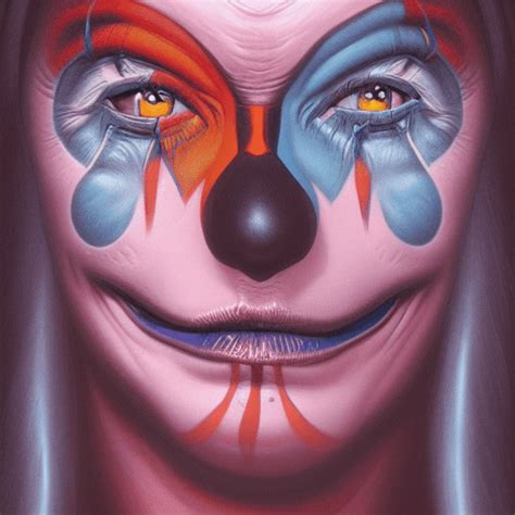 Dark Clown Award Winning CloseUp Portrait Symmetry Desaturated Tetrachromacy Colors Astral ...