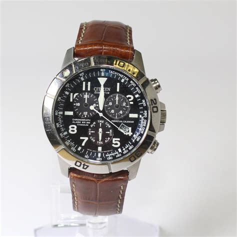 Mens Citizen Eco-Drive Watch With Brown Leather Band | Property Room