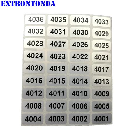 Aliexpress.com : Buy 1000pcs Consecutive Number Labels From 4001 to ...