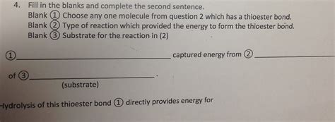 Solved Hydrolysis of this thioester bond 1 which provided | Chegg.com