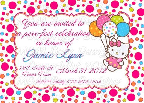 Homemade Hello Kitty Birthday Invitations - Invitation Design Blog