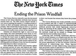 Ending the Prison Windfall — New York Times editorial | Prison Gerrymandering Project