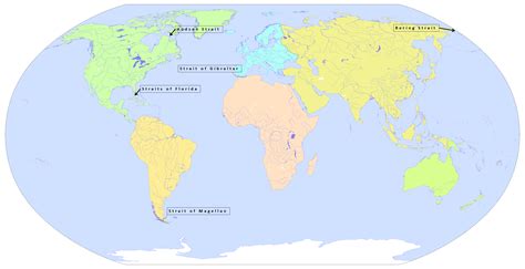 World Map Of Straits