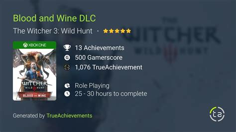 Blood and Wine achievements in The Witcher 3: Wild Hunt