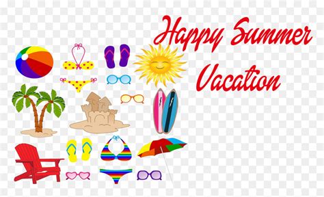 Happy Summer Vacation Png Transparent Image - Clip Art, Png Download - vhv