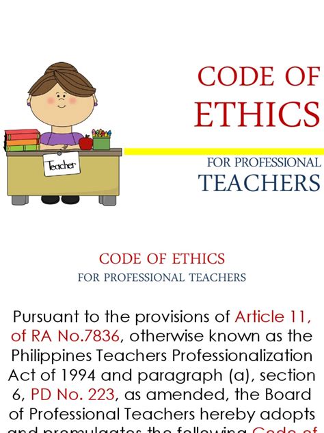 Code of Ethics For Professional Teachers | PDF | Profession | Teachers