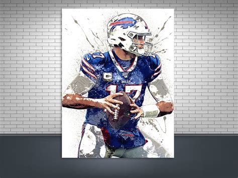 Josh Allen Poster Print, Gallery Canvas Wrap, Buffalo Bills, Man Cave ...