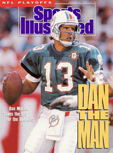 Miami Dolphins Qb Dan Marino, 1991 Afc Wild Card Playoffs Sports ...