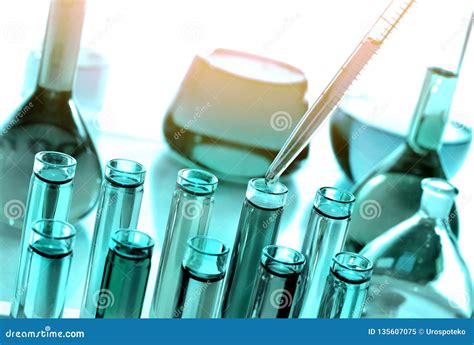 Laboratoy Glassware with Chemicals, Chemistry Science Stock Image - Image of pipette, bottle ...