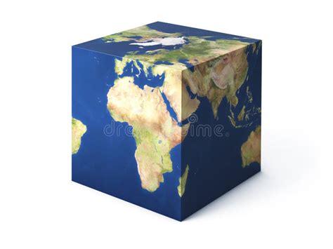 Earth cube shape stock illustration. Illustration of shape - 14669562