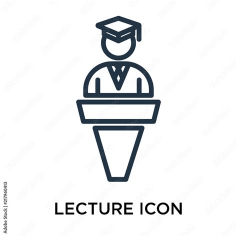 lecture icons isolated on white background. Modern and editable lecture ...