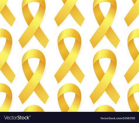 Gold ribbon to childhood cancer awareness month Vector Image