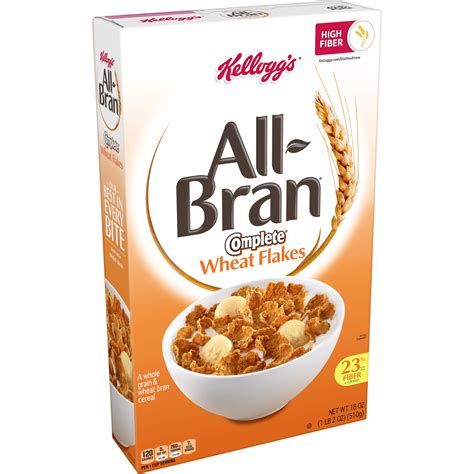 Kellogg's All-Bran Breakfast Cereal, 8 Vitamins and Minerals, Complete Wheat Flakes 18 oz | Shipt