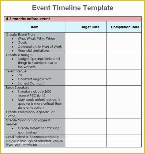 Free event Timeline Template Of Free event Planning Timeline Template Download Excel ...