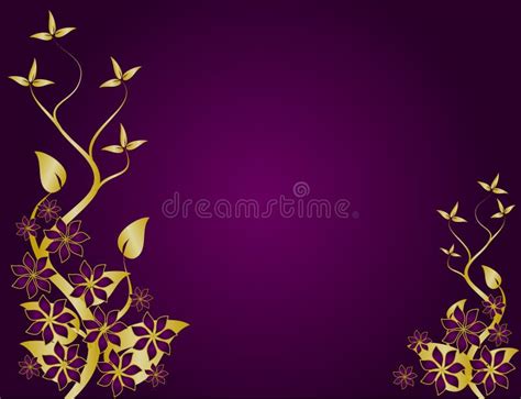 Purple and Gold Abstract Floral Background Vector Stock Vector ...