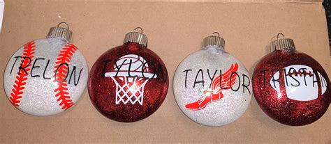 Personalized Sports Christmas Ornaments - Etsy