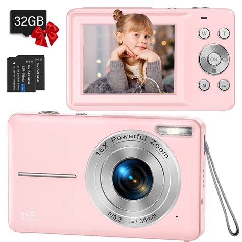 ACTITOP Kids Digital Camera,FHD 1080P 44MP 16x Digital Zoom for Point and Shoot Camera with 32GB ...