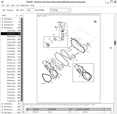 John Deere XUV Gator Utility Vehicle 855D (Diesel) Parts Catalog ...