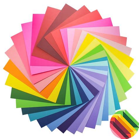Buy LIVHOLIC100 Pack Heavy Colored Paper Cardstock Front Back Different Color Codes Colorful ...