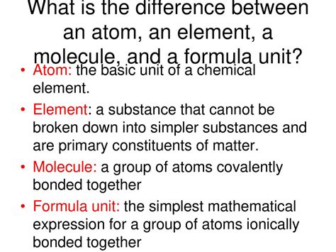 What is the difference between an atom, an element, a molecule, and a ...