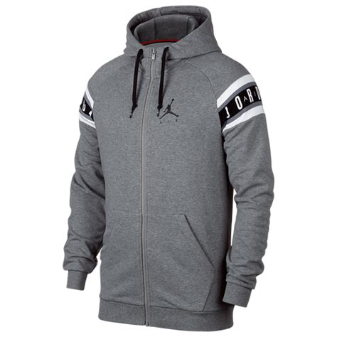 Jordan Jumpman Air HBR Full-Zip Hoodie - Men's - Basketball - Clothing - Carbon Heather/Black