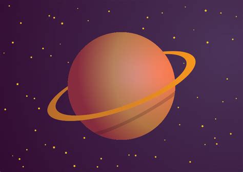 Planet With Ring Vector Illustration