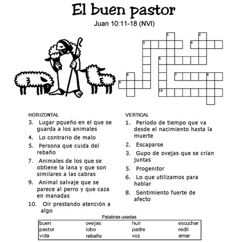 El buen pastor Crossword | Sermons4Kids