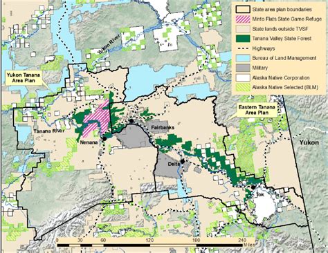 Map of the Tanana Valley State Forest, other state lands commonly... | Download Scientific Diagram