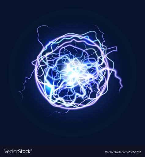 Lightning sphere powerful electrical energy Vector Image