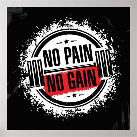 No Pain No Gain - Gym Motivational Poster | Zazzle.com