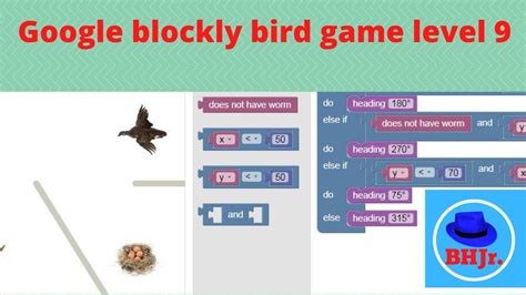 google blockly bird game level 9 - YouTube