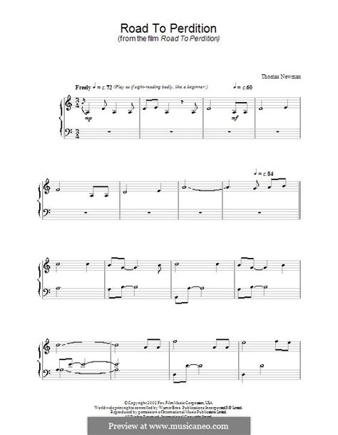 Road to Perdition by T. Newman - sheet music on MusicaNeo