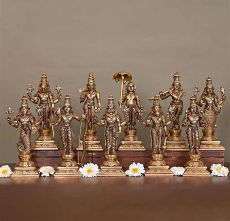 Buy ARTSIKIA Brass Vishnu Dashavtar Statue | Dasavatharam Statues of ...