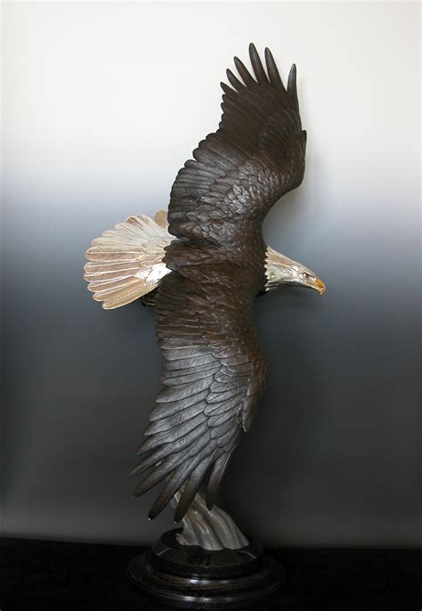 Flight - Bronze Bald Eagle Sculpture by Mike Curtis