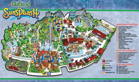 Map of Sunsplash & Golfland Rides - Mesa Golfland Sunsplash