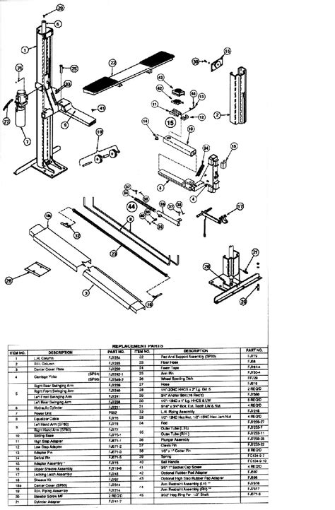 Rotary Lift Parts Diagram - Hanenhuusholli