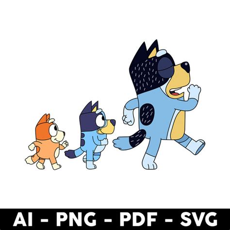 Bluey Family Svg, Bluey Svg, Bluey Dog Svg, Dog Family Svg, - Inspire ...