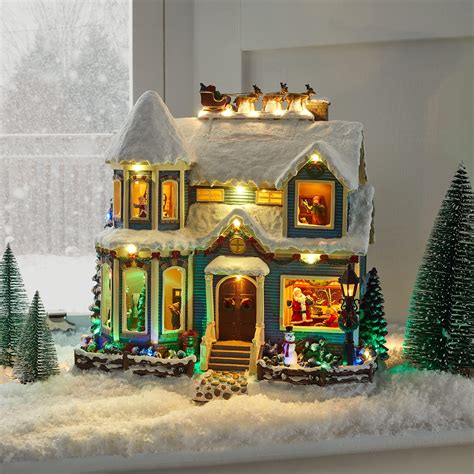 Lights4fun, Inc. Christmas Village House Pre-Lit Multicolored LED Light ...