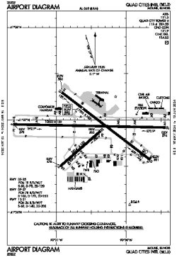 MLI - Moline [Quad Cities Intl], IL, US - Airport - Great Circle Mapper